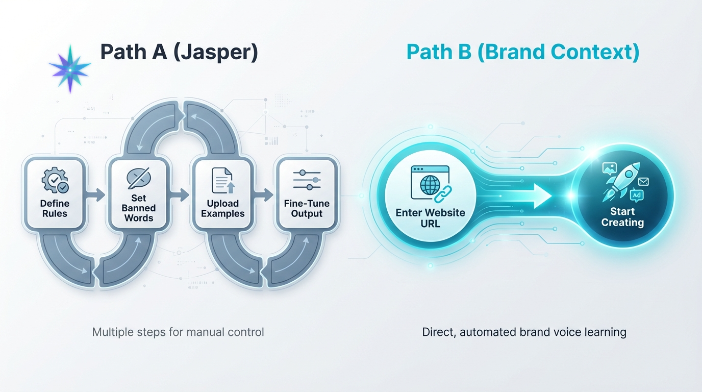 Brand Context vs. Jasper AI: Kurumsal Güç vs. Kurucu Verimliliği